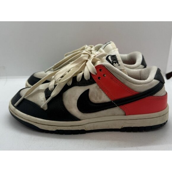 Nike Dunk Low SE Black Toe Bright Crimson Women's Size 5 Pale Ivory HQ3423-635 - Picture 3 of 9